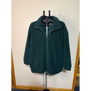 Forecaster Sport Mens Forest Green Full Zip Fleece Jacket Lined Size S